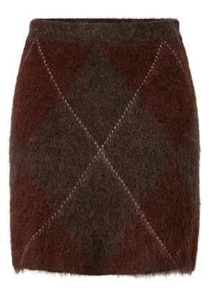 Kjolar - Yasargy mohair blend knit skirt – Coffee bean/Incence